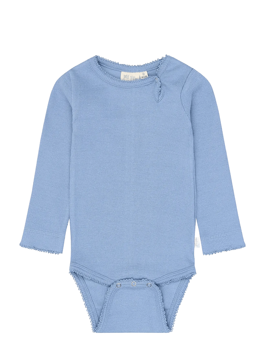 Petit Piao - PPSea L_S Body - pikkade varrukatega bodid - stonewash - 0