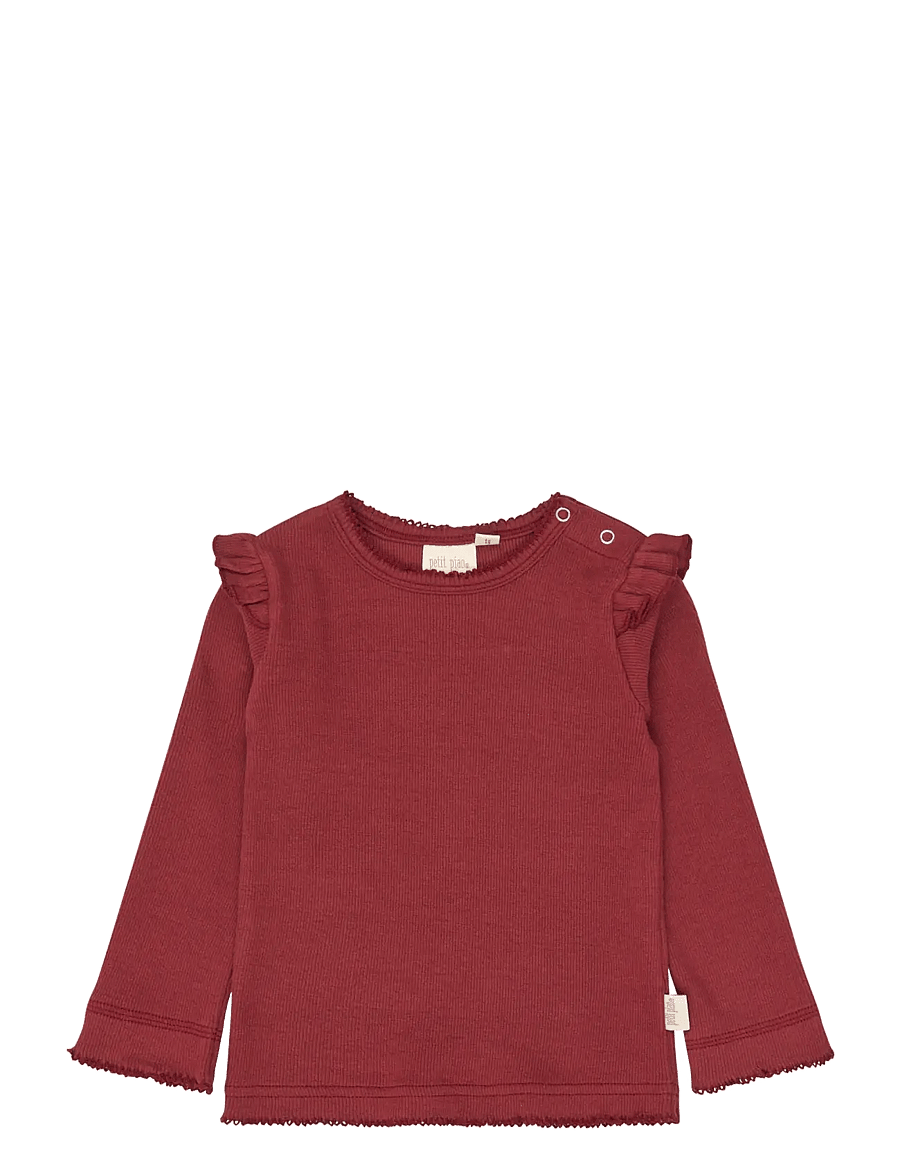 Petit Piao - PPSea L_S Tee - långärmade t-shirts - syrah - 0