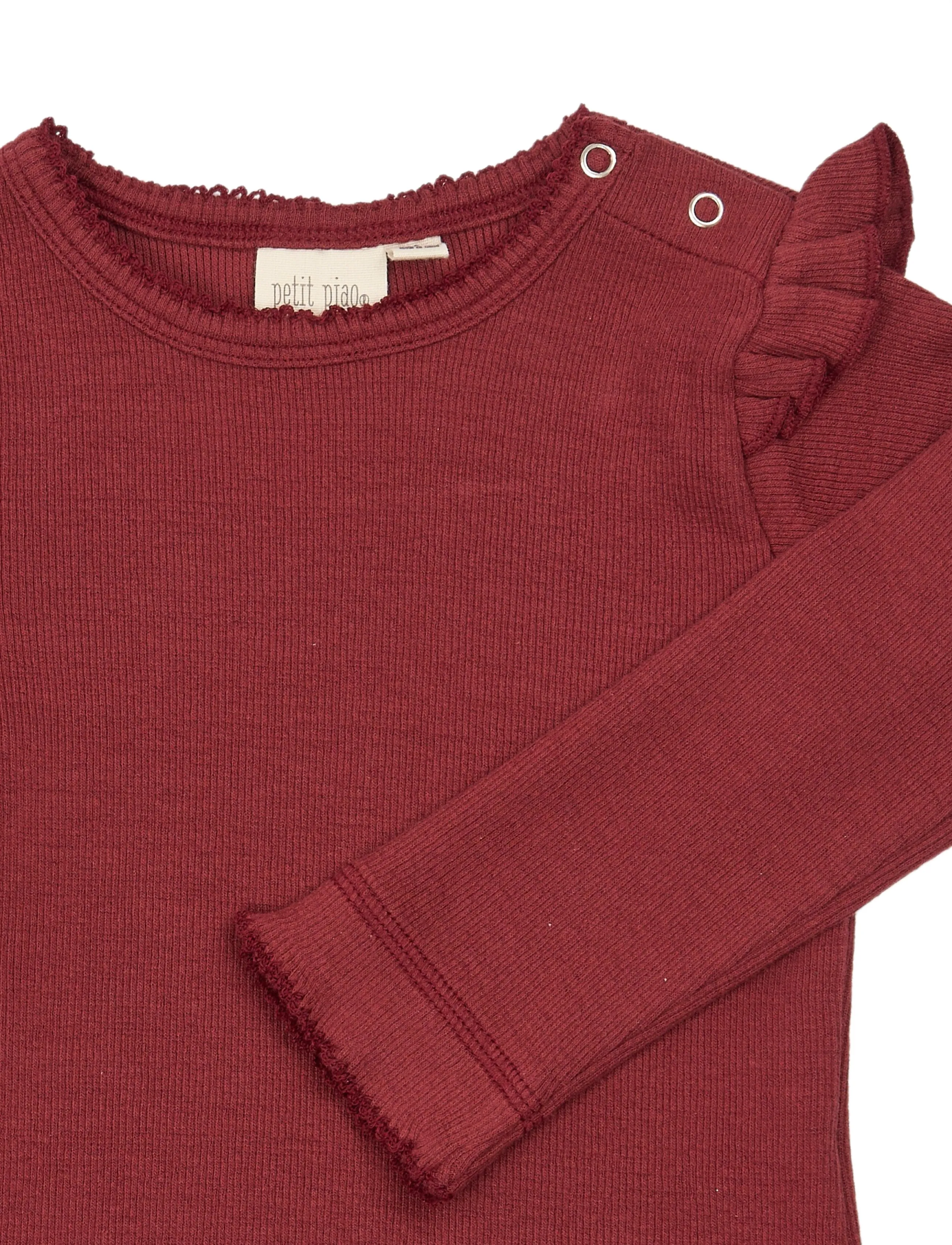 Petit Piao - PPSea L_S Tee - långärmade t-shirts - syrah - 2
