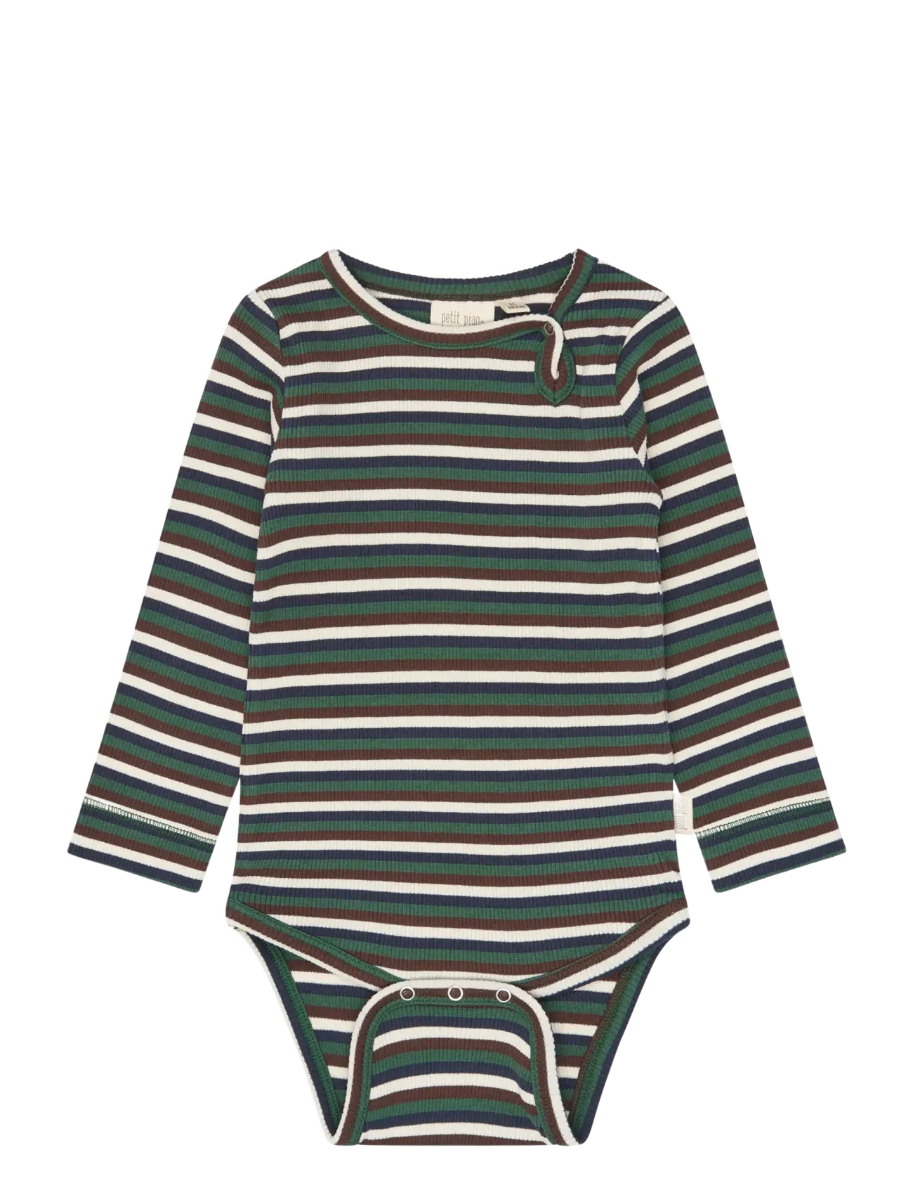 Petit Piao PPSong L_S Body - Långärmade bodies - TREKKING GREEN MULTISTRIPED / multi