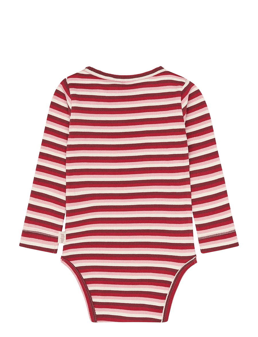 Petit Piao - PPSong L_S Body - langärmelige bodys - haute red multistriped - 1