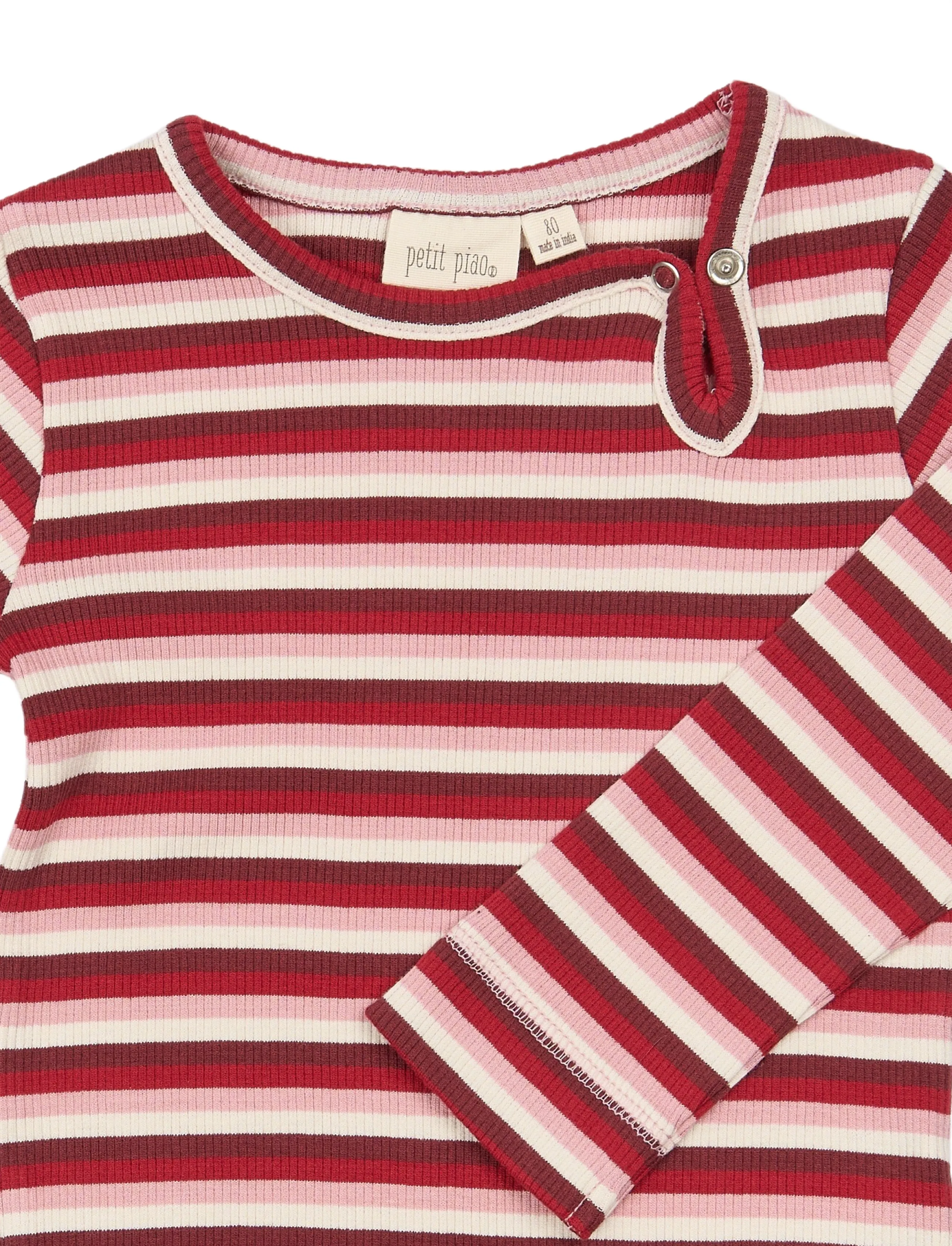 Petit Piao - PPSong L_S Body - langärmelige bodys - haute red multistriped - 2