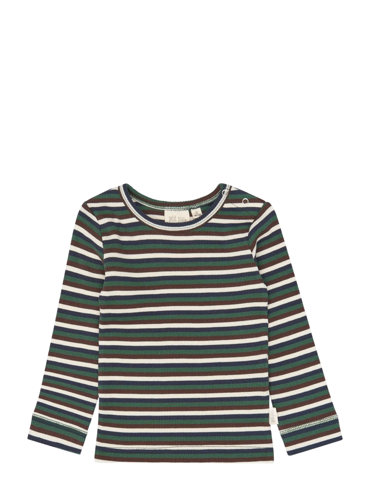 Petit Piao PPSong L_S Tee - Oberteile - TREKKING GREEN MULTISTRIPED / green