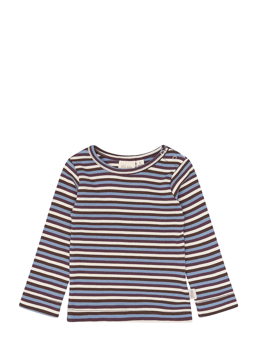 Petit Piao - PPSong L_S Tee - langärmelig - huckleberry multistriped - 0