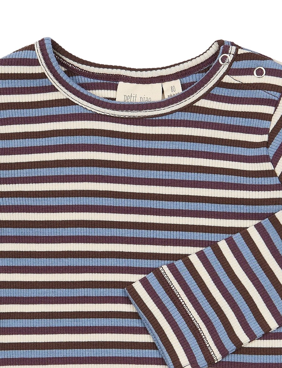 Petit Piao - PPSong L_S Tee - langärmelig - huckleberry multistriped - 2