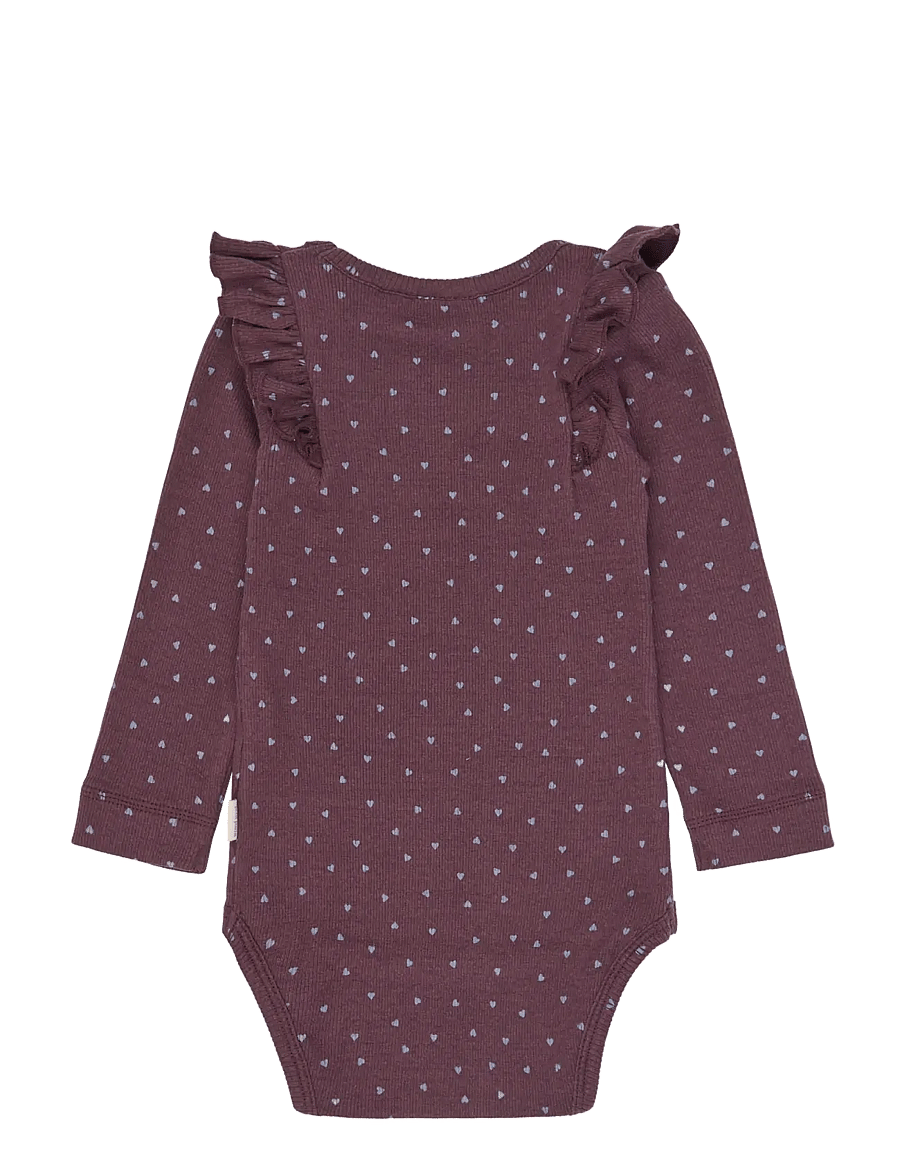 Petit Piao - PPSonja L_S Body - långärmade bodies - huckleberry heart aop - 1