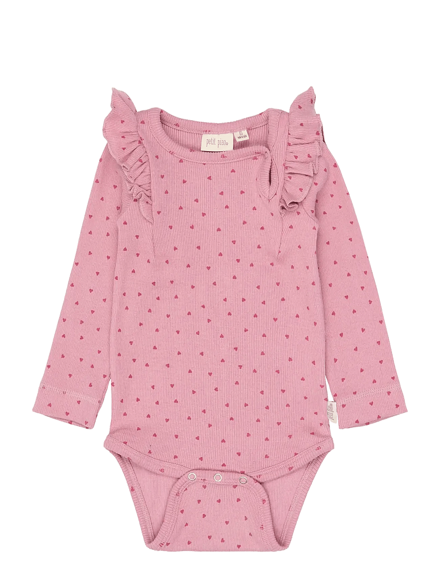 Petit Piao - PPSonja L_S Body - pikkade varrukatega bodid - rose elegance heart aop - 1