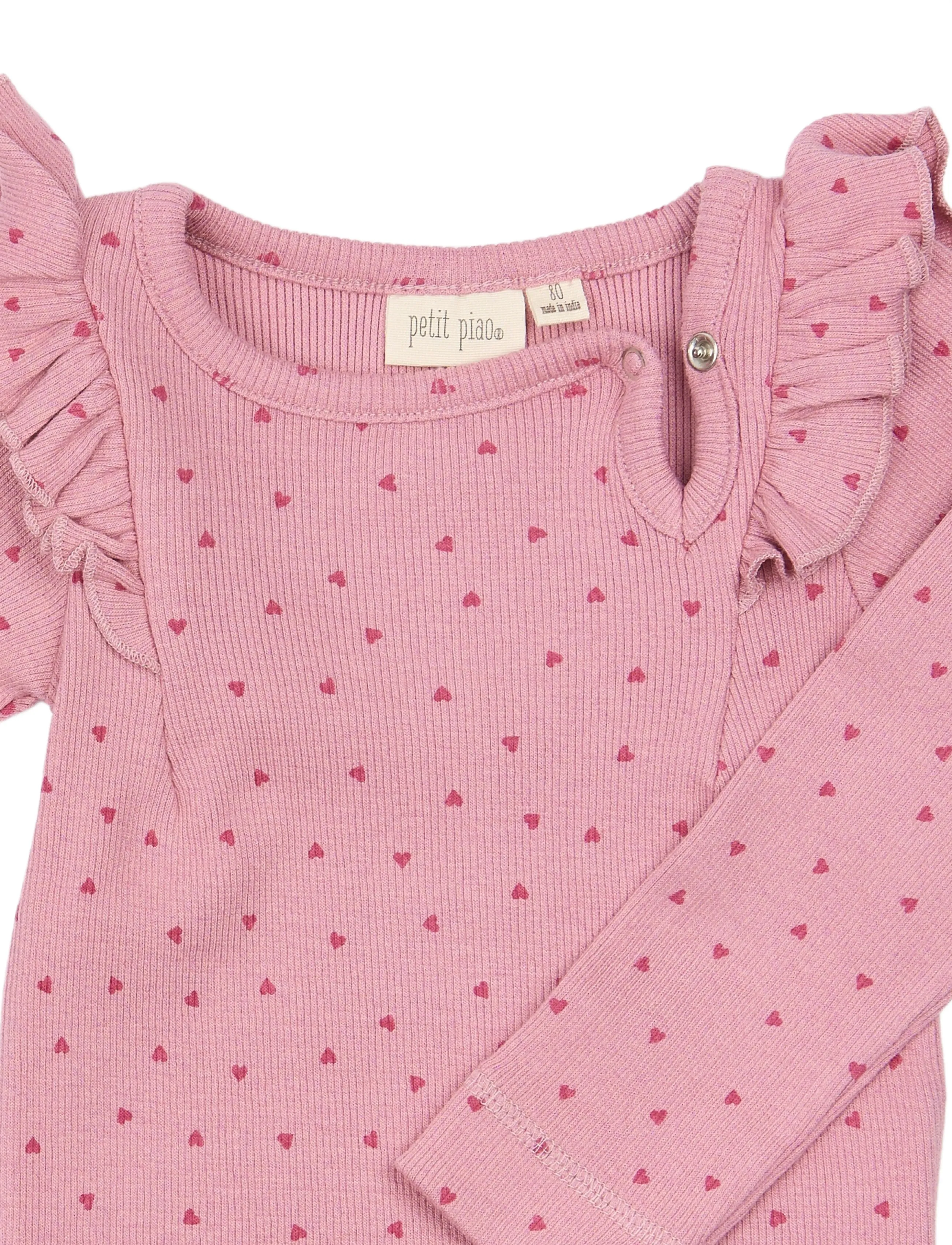 Petit Piao - PPSonja L_S Body - pikkade varrukatega bodid - rose elegance heart aop - 3