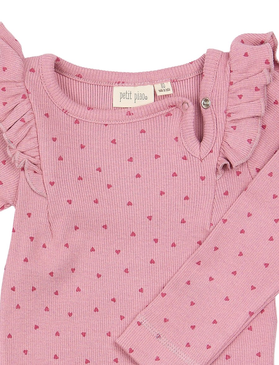 Petit Piao - PPSonja L_S Body - pikkade varrukatega bodid - rose elegance heart aop - 3