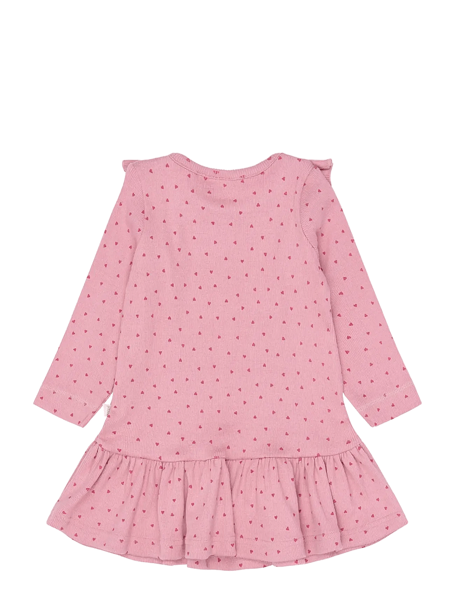 Petit Piao - PPSonja L_S Dress - rose elegance heart aop - 0