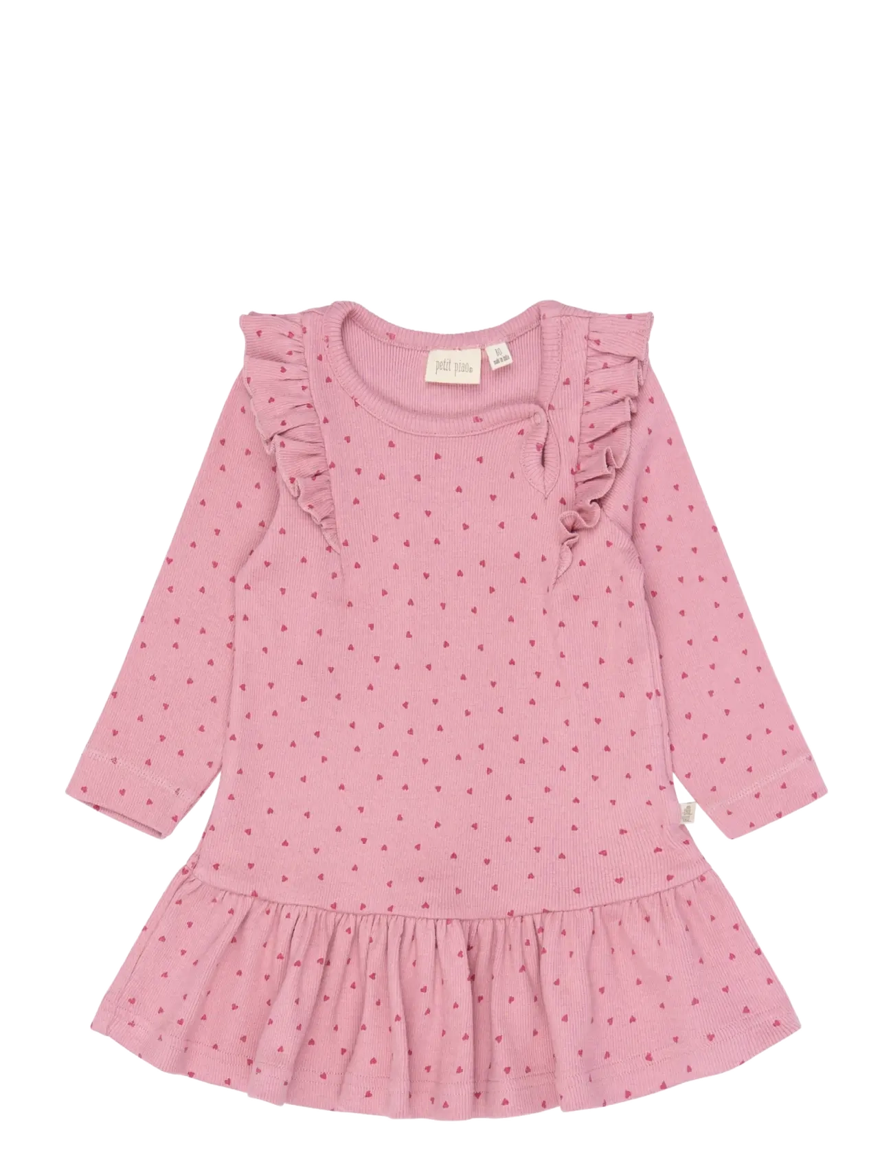 Petit Piao - PPSonja L_S Dress - rose elegance heart aop - 1
