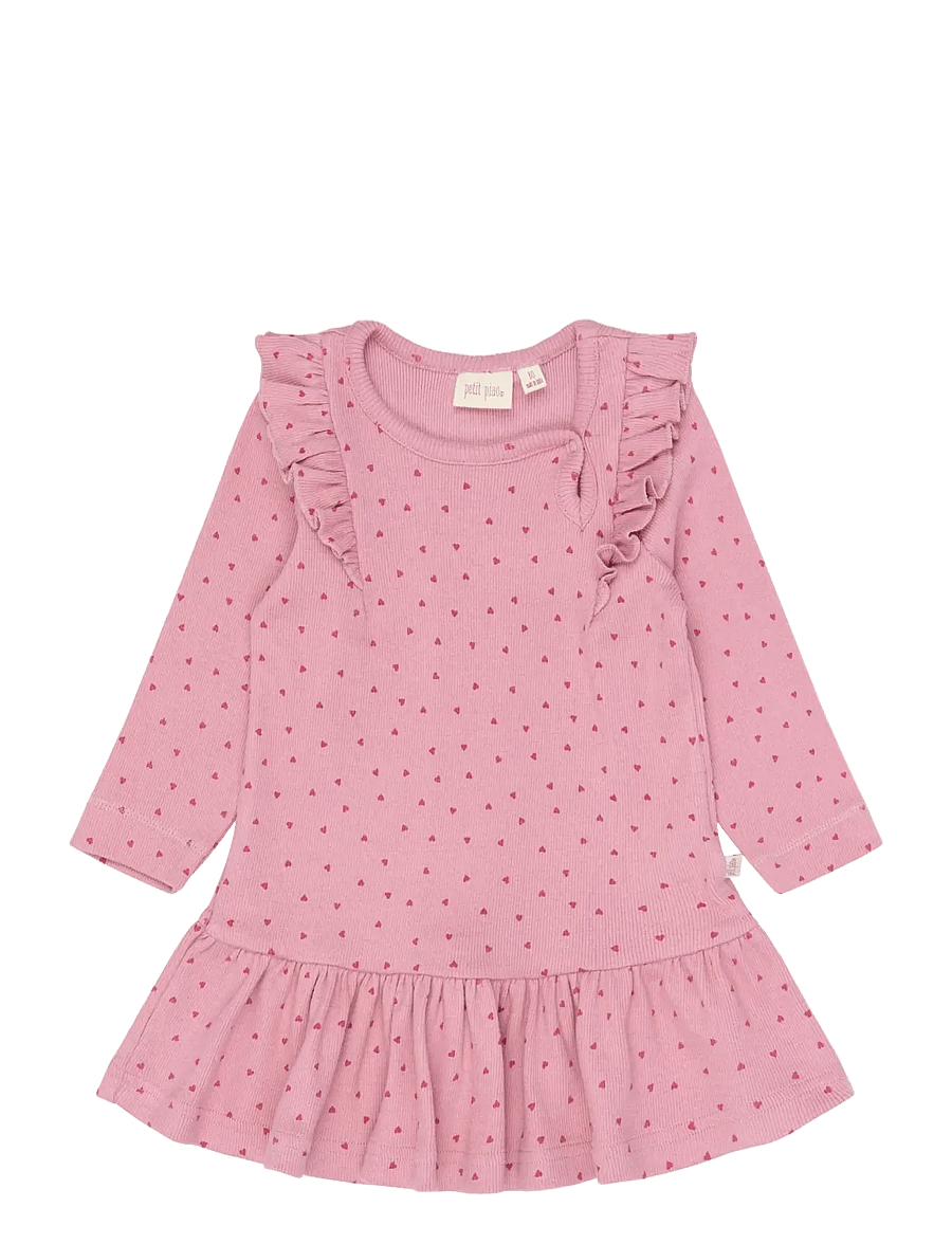 Petit Piao - PPSonja L_S Dress - rose elegance heart aop - 1