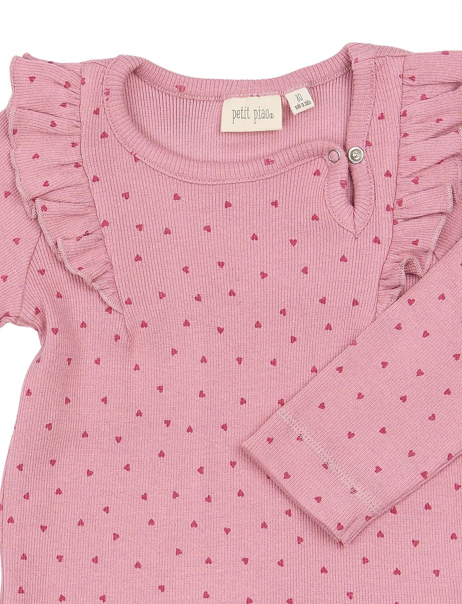 Petit Piao - PPSonja L_S Dress - rose elegance heart aop - 2