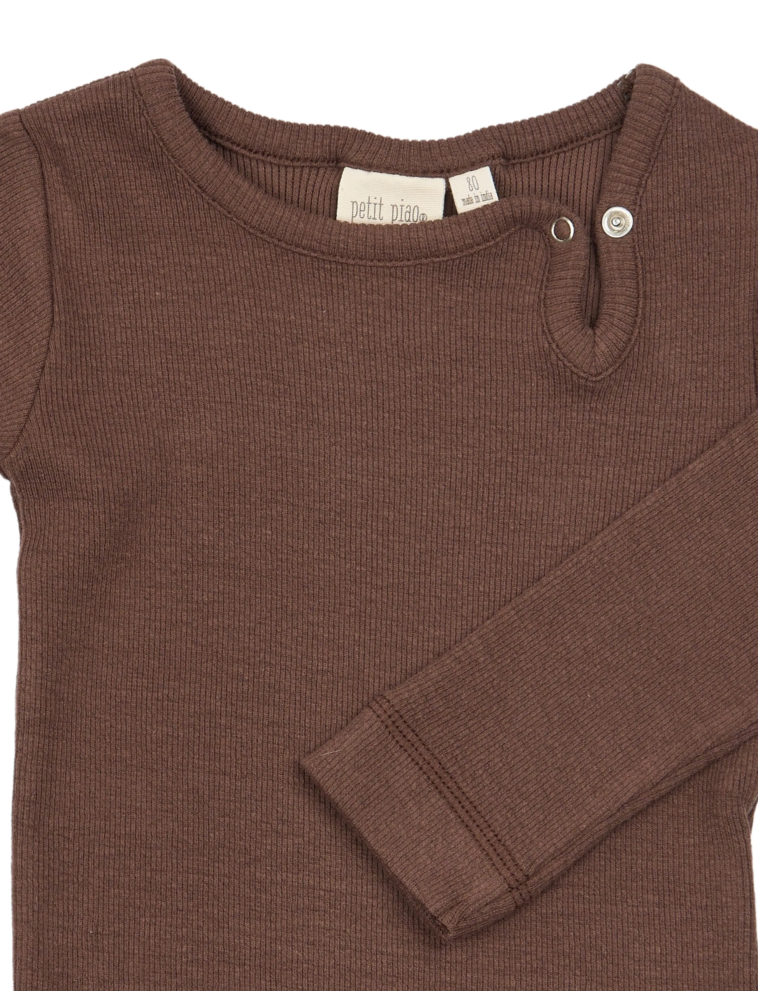 Petit Piao - PPStone L_S Body - langärmelige bodys - chestnut - 2