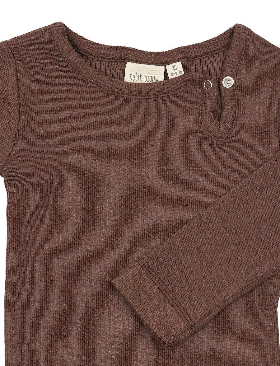 Petit Piao - PPStone L_S Body - langärmelige bodys - chestnut - 2