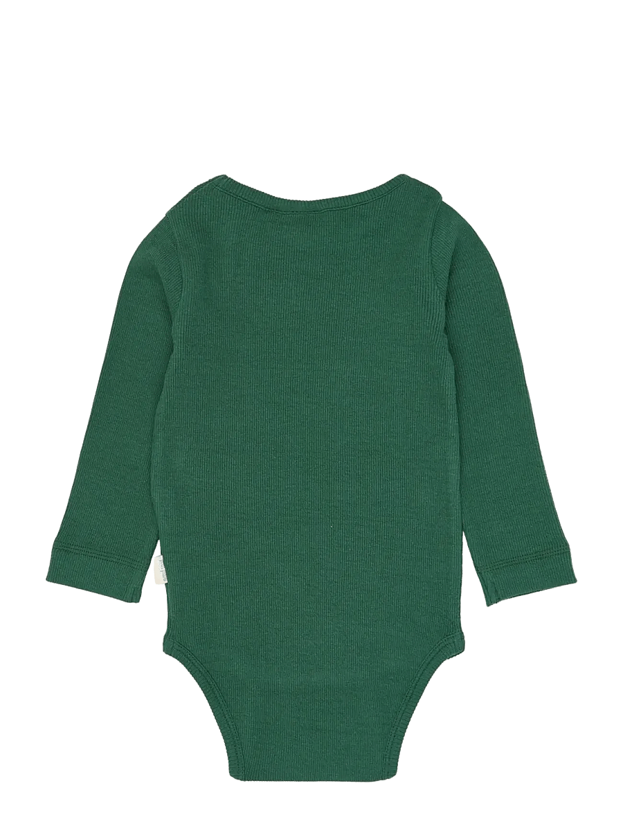 Petit Piao - PPStone L_S Body - långärmade bodies - trekking green - 1