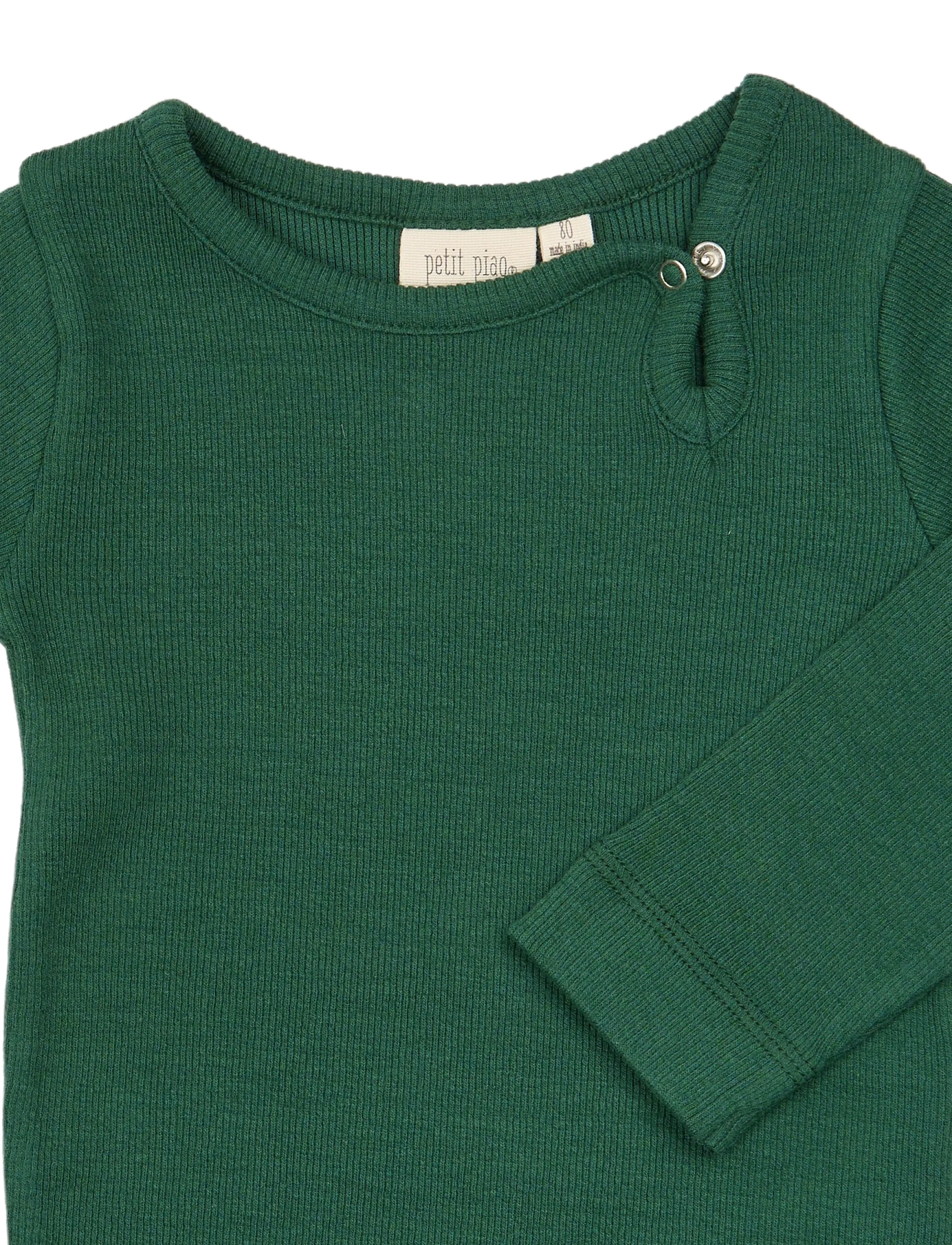 Petit Piao - PPStone L_S Body - långärmade bodies - trekking green - 2