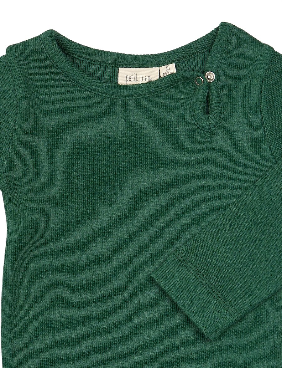 Petit Piao - PPStone L_S Body - långärmade bodies - trekking green - 2
