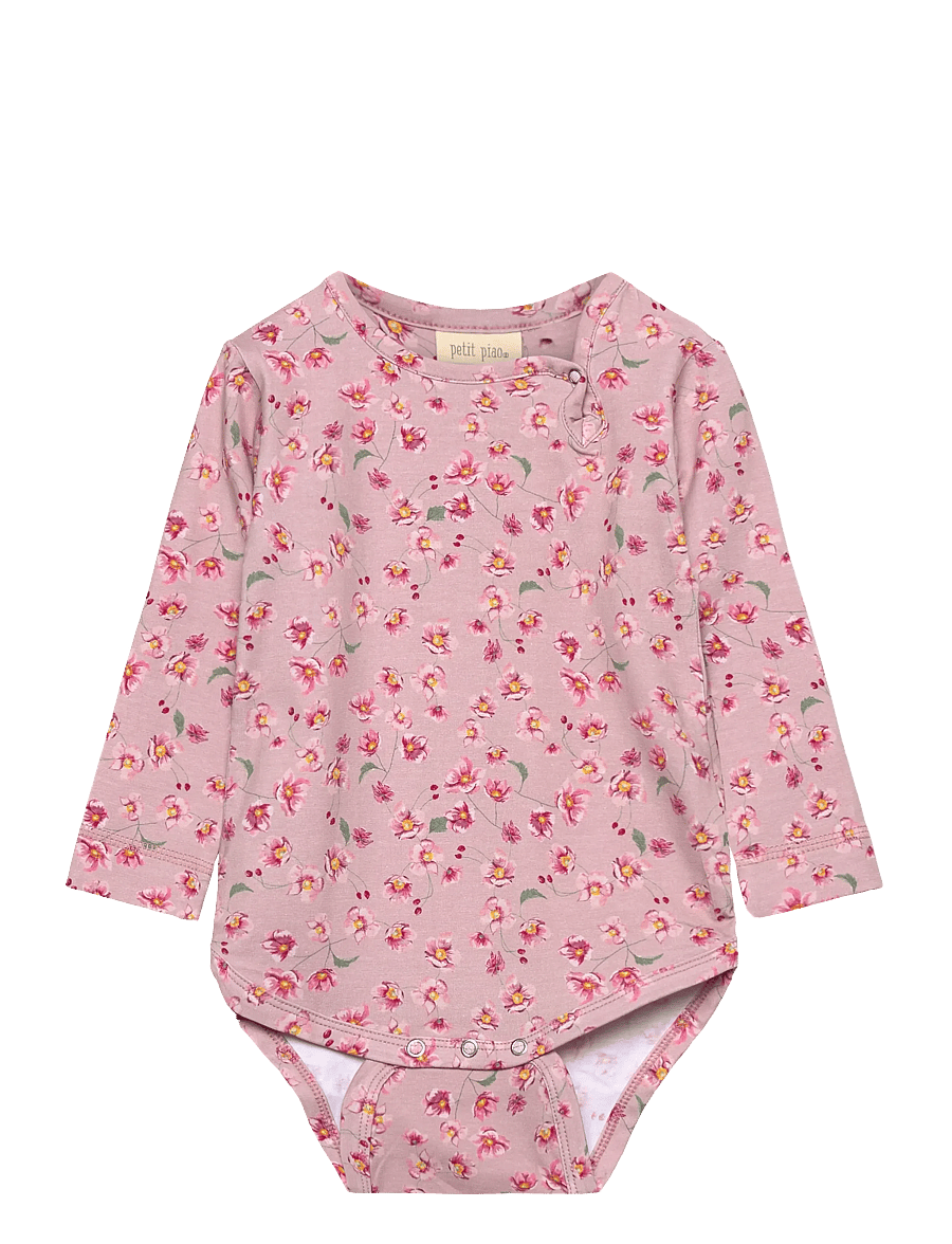 Petit Piao - Body L/S Printed - pikkade varrukatega bodid - autumn anemone - 0