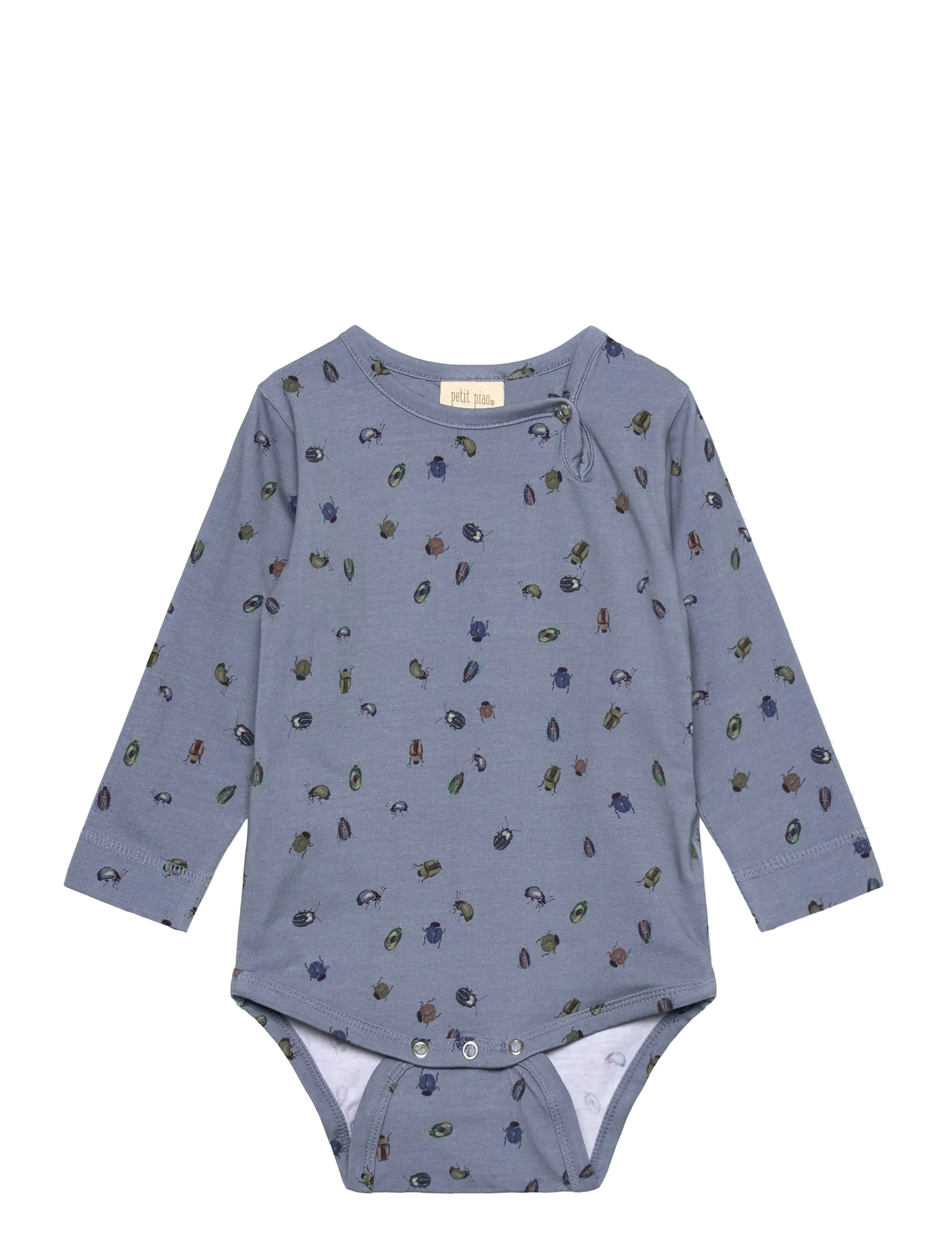 Petit Piao Body L/S Printed, 62, Bodys, Blau - Long-sleeved, Kinder