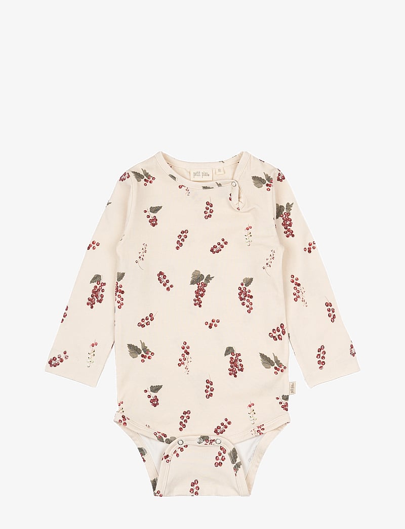 Petit Piao - Body L/S Printed - pikkade varrukatega bodid - berry - 0