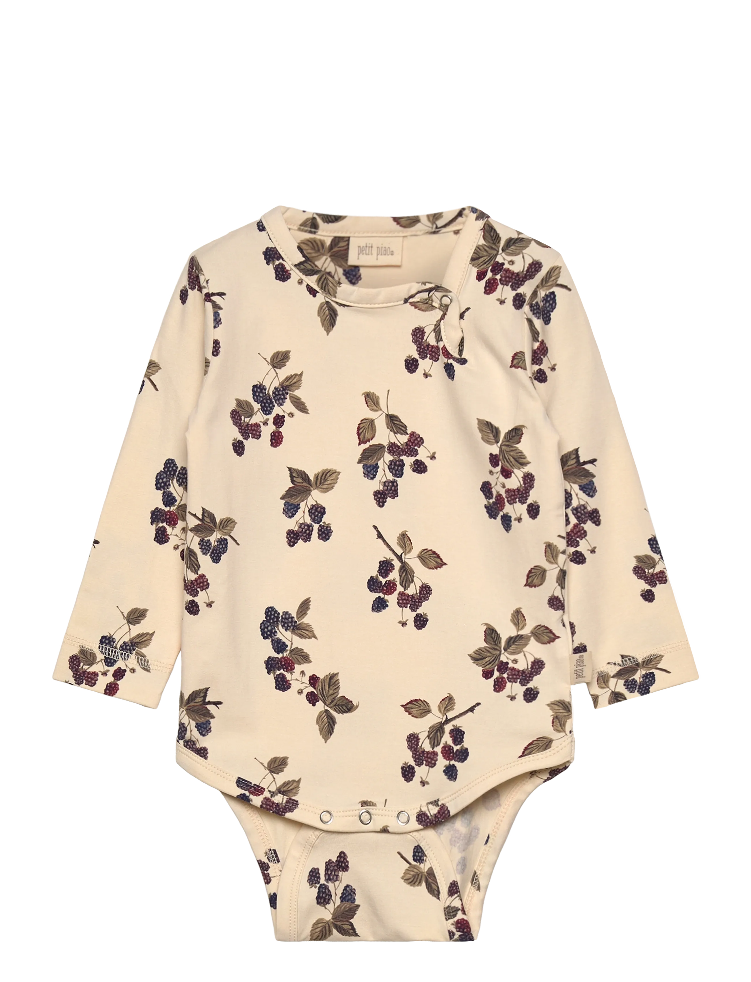 Petit Piao Body L/S Printed, 68, Bodys, Creme - Long-sleeved, Kinder
