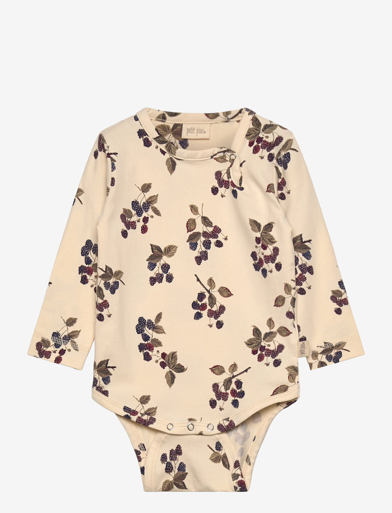 Petit Piao - Body L/S Printed - långärmade bodies - black berry - 0
