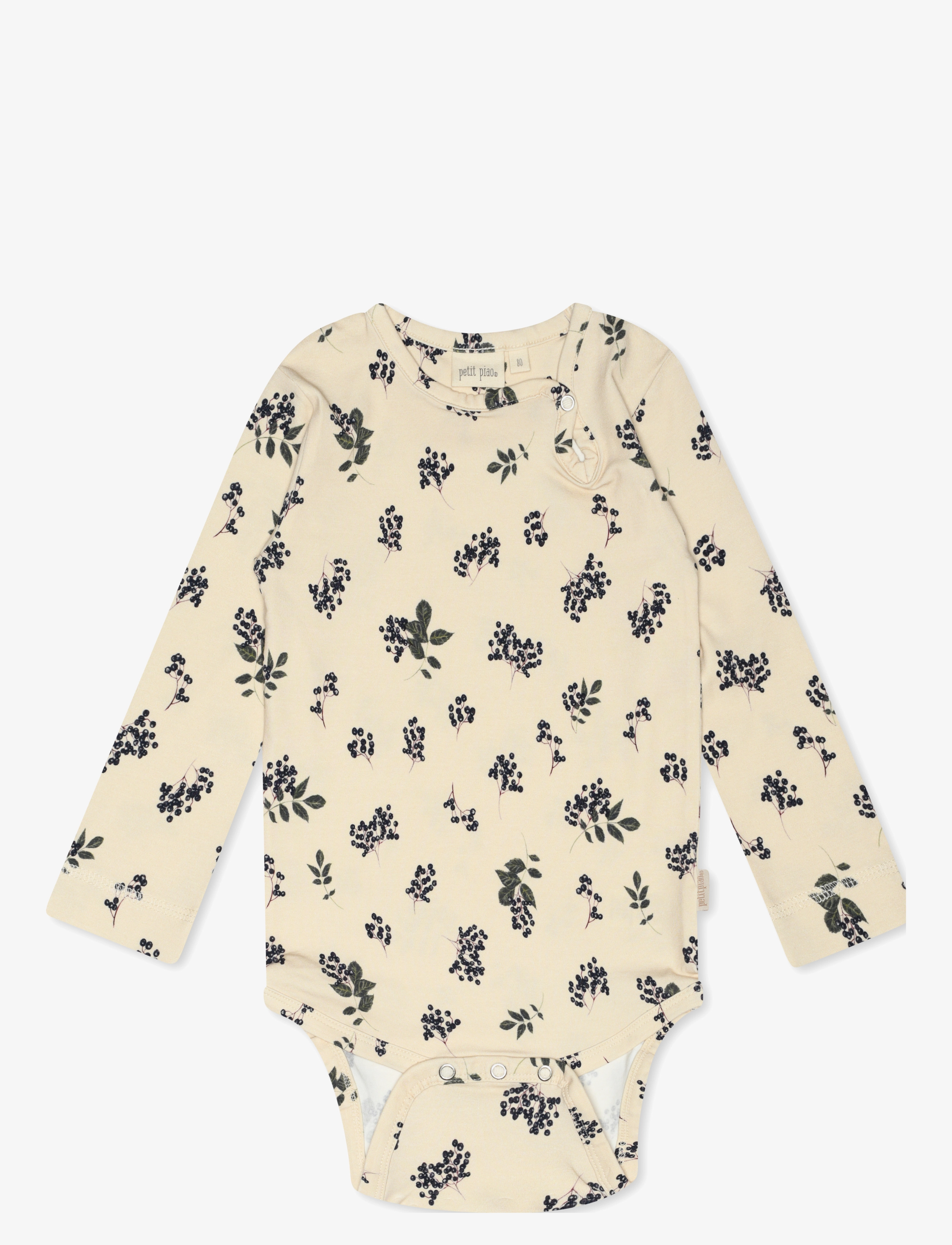 Petit Piao - Body L/S Printed - laveste priser - elderberry aop - 1
