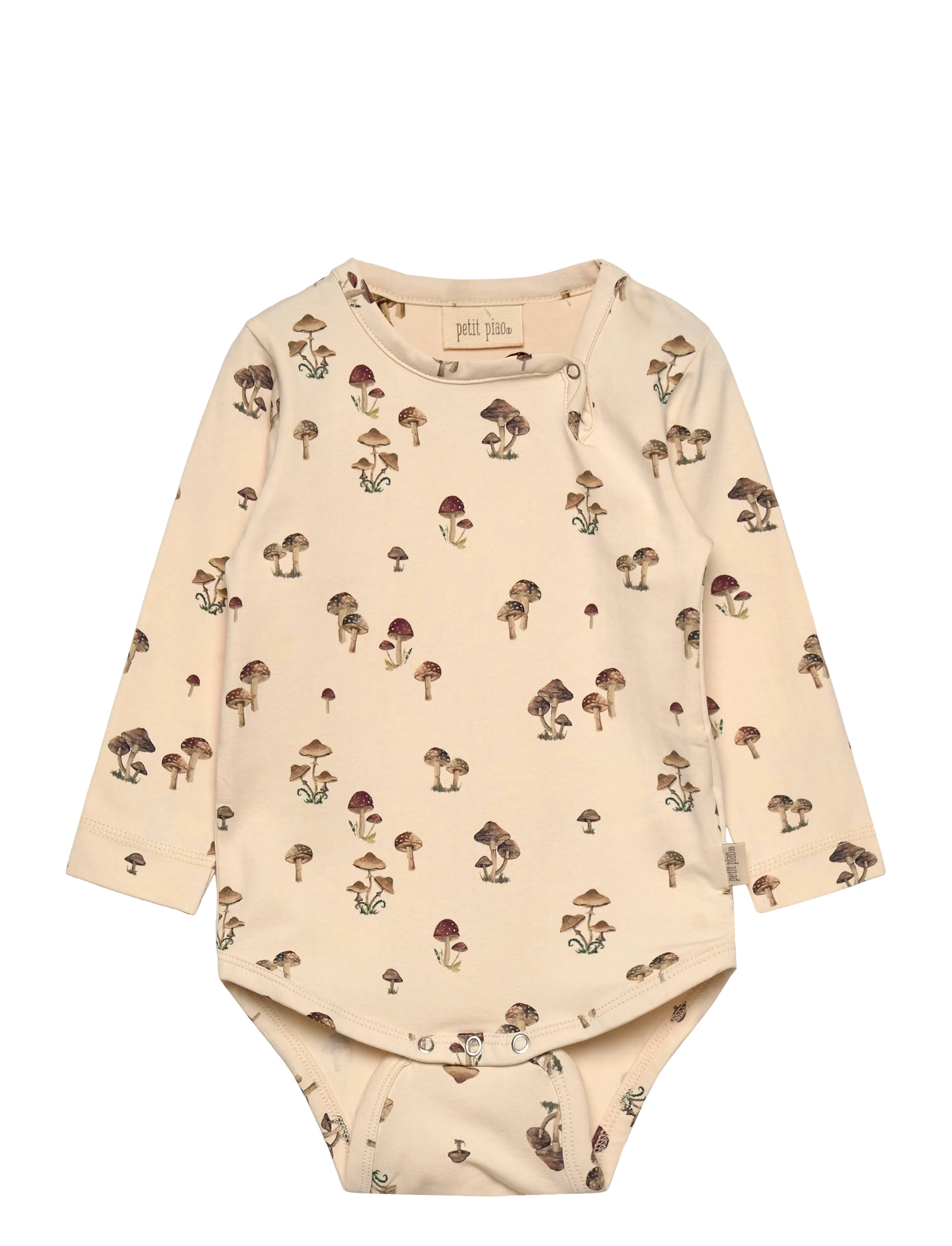 Petit Piao Body L/S Printed, 68, Bodys, Beige - Long-sleeved, Kinder