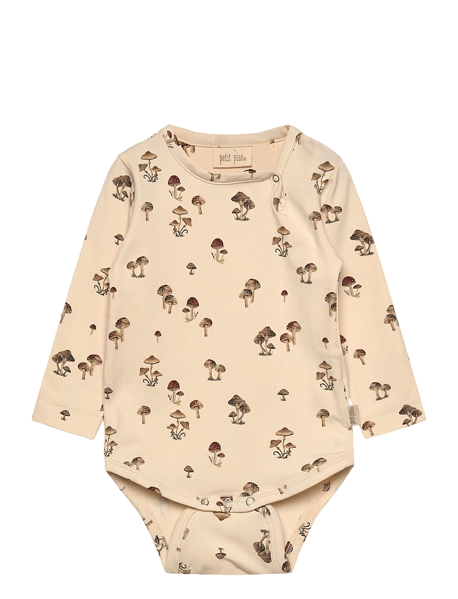 Petit Piao - Body L/S Printed - rompers met lange mouwen - fungi - 0