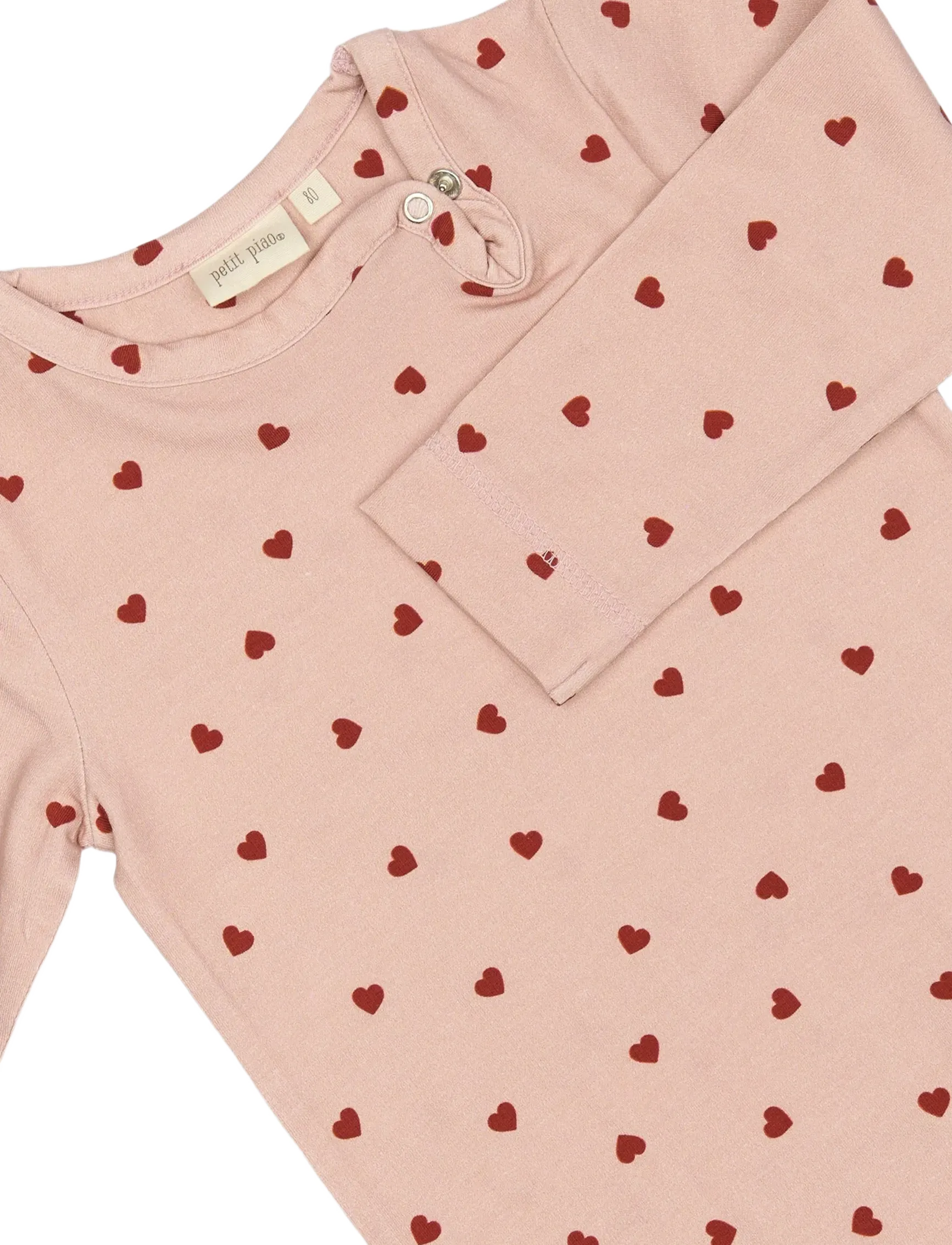 Petit Piao - Body L/S Printed - long-sleeved bodies - heart - 2