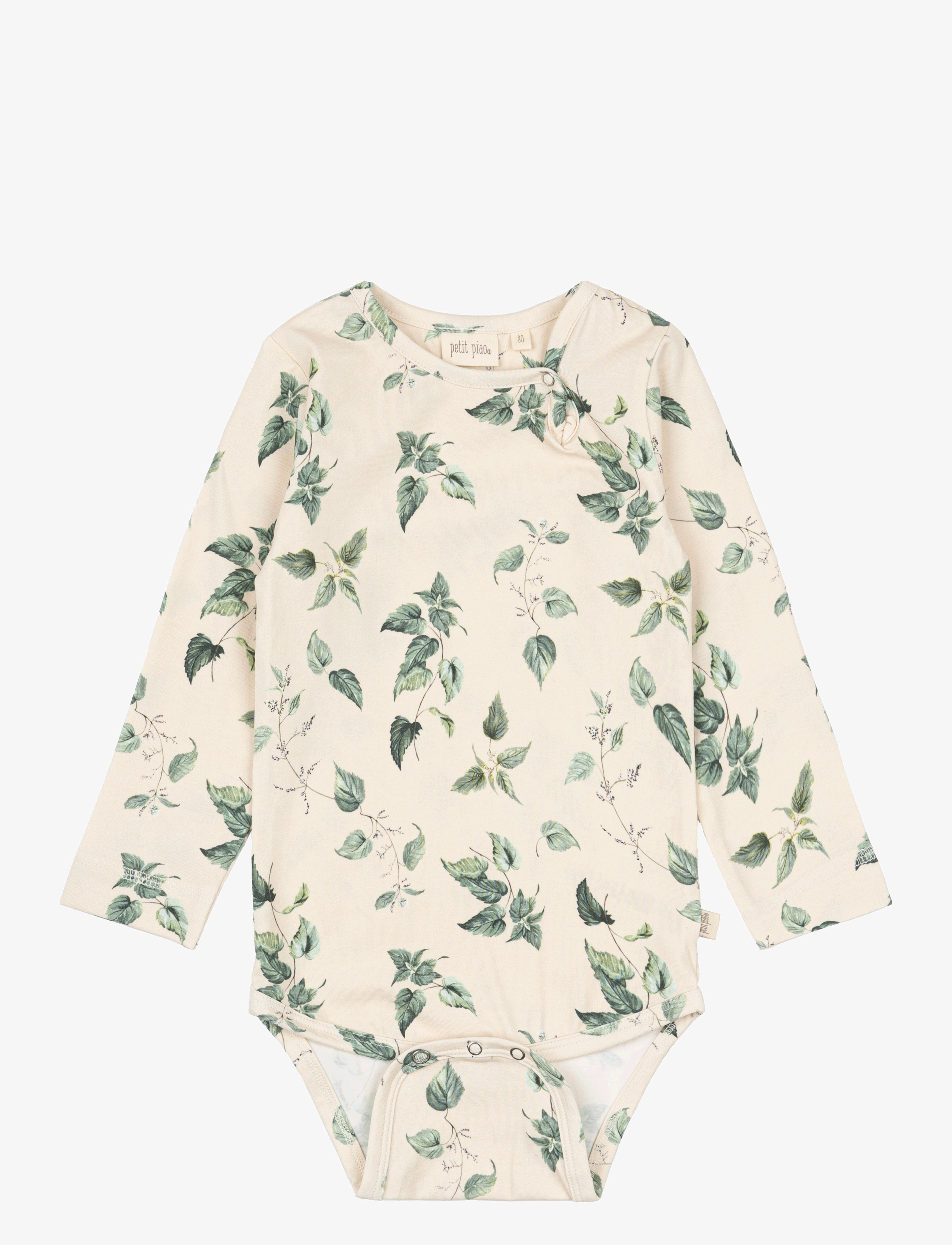 Petit Piao - Body L/S Printed - laveste priser - nettle - 0