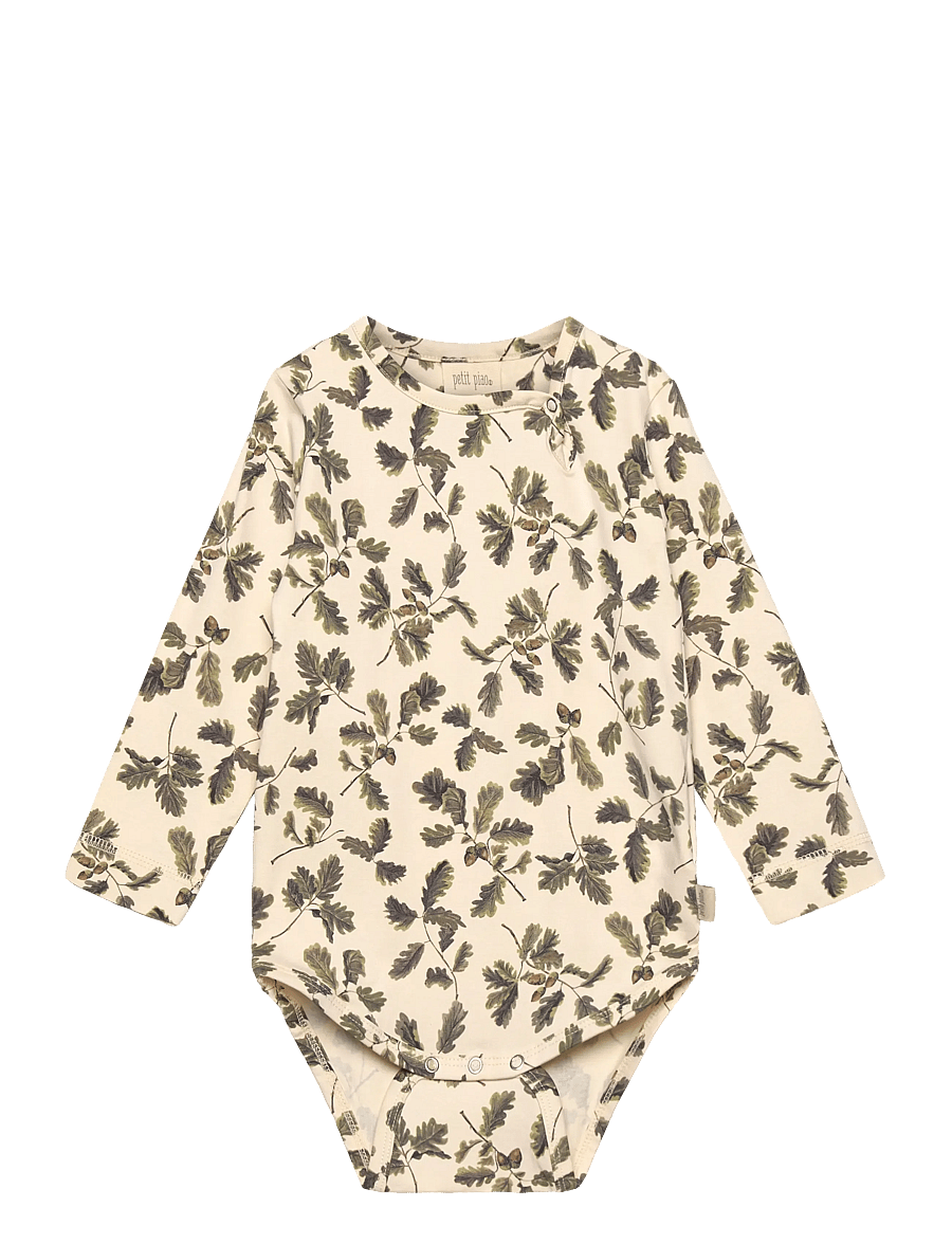 Petit Piao - Body L/S Printed - body z długimi rękawami - oak - 0