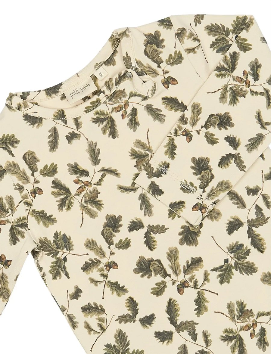 Petit Piao - Body L/S Printed - body z długimi rękawami - oak - 2