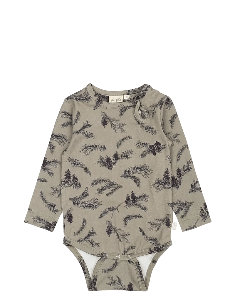 Petit Piao - Body L/S Printed - pikkade varrukatega bodid - pine - 0