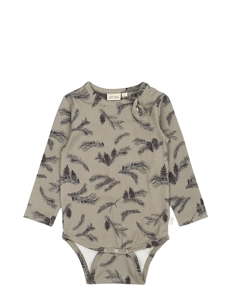 Petit Piao - Body L/S Printed - langärmelige bodys - pine - 0