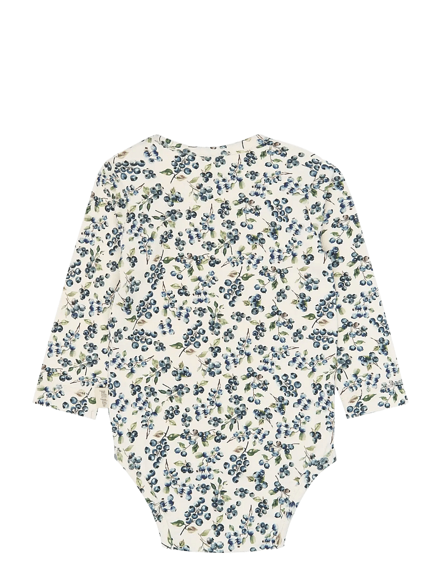 Petit Piao - PPStar L_S Body - långärmade bodies - eggnog blueberry aop - 1