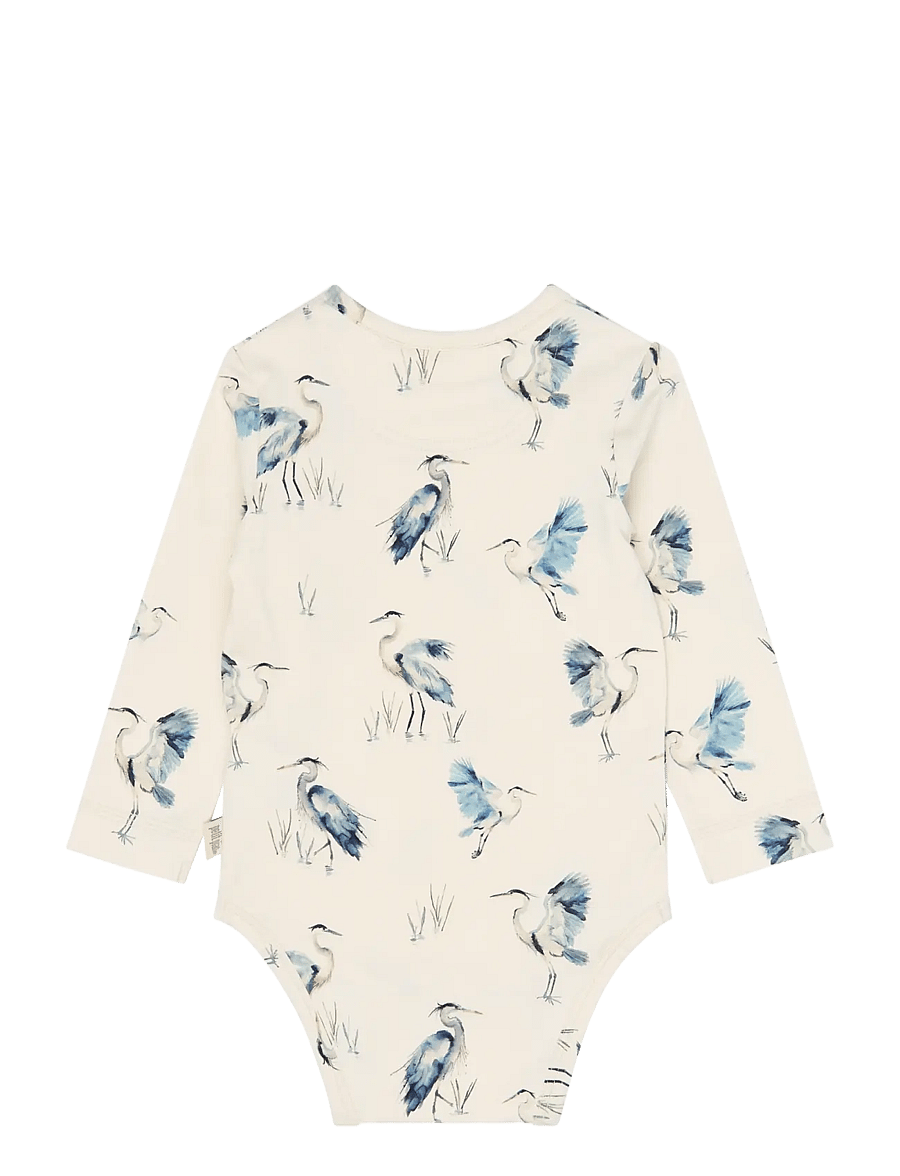 Petit Piao - PPStar L_S Body - langärmelige bodys - eggnog heron aop - 1