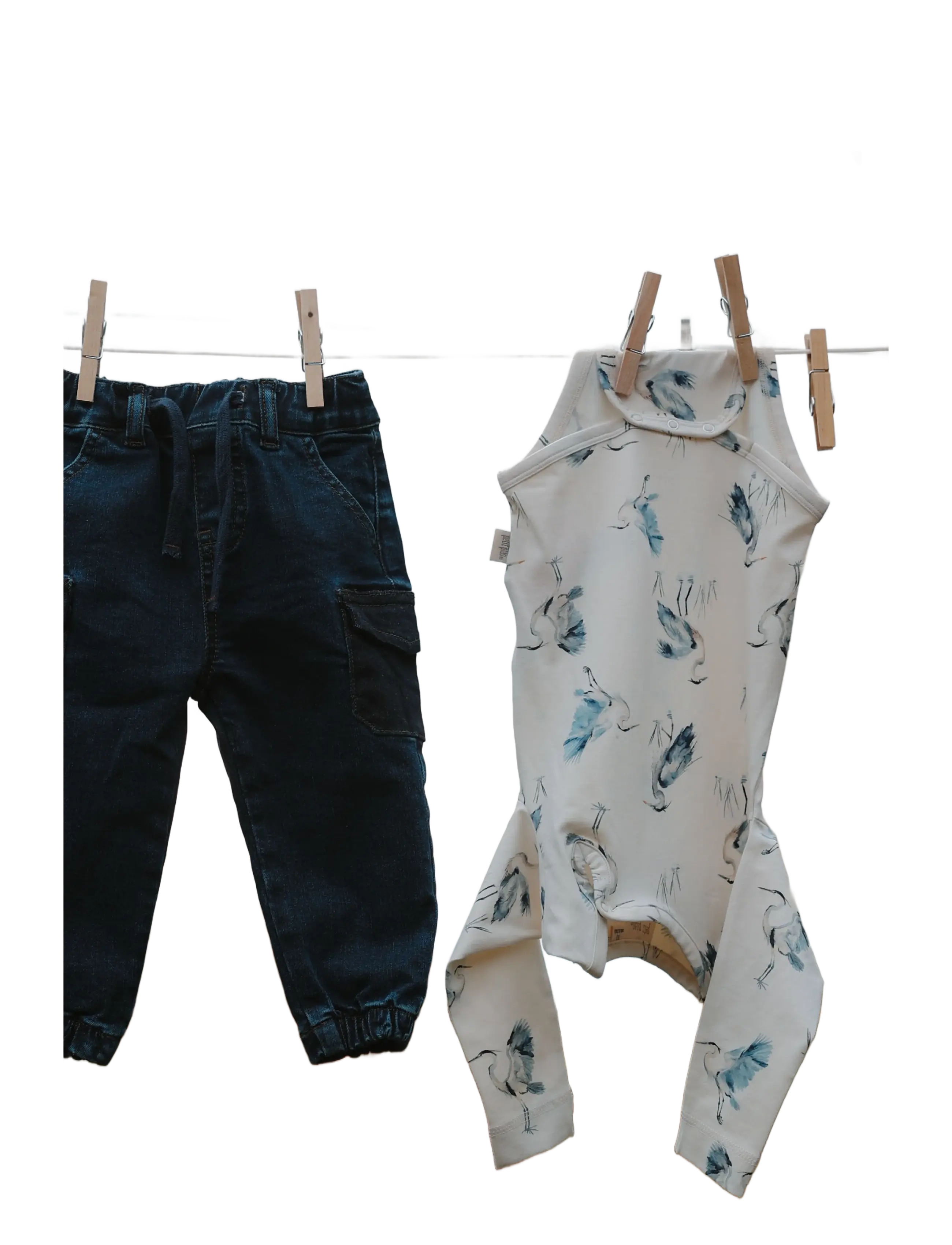 Petit Piao - PPStar L_S Body - langärmelige bodys - eggnog heron aop - 2