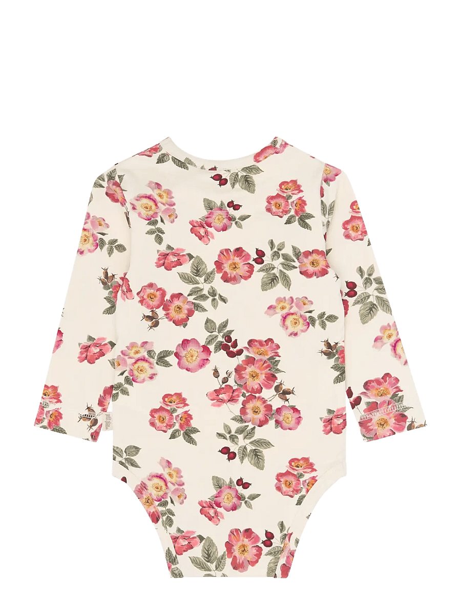 Petit Piao - PPStar L_S Body - langärmelige bodys - eggnog rosehip aop - 1