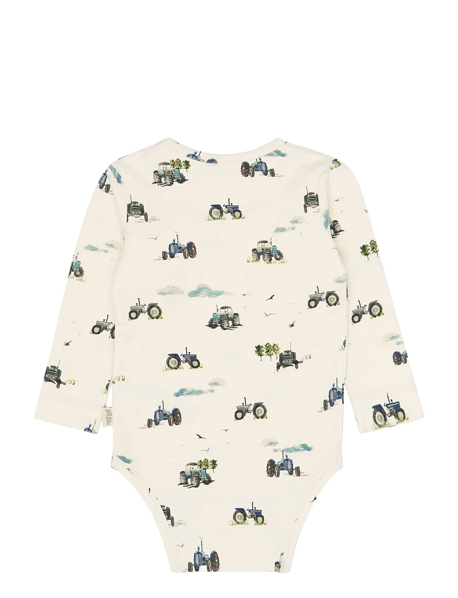 Petit Piao - PPStar L_S Body - långärmade bodies - eggnog tractor aop - 1