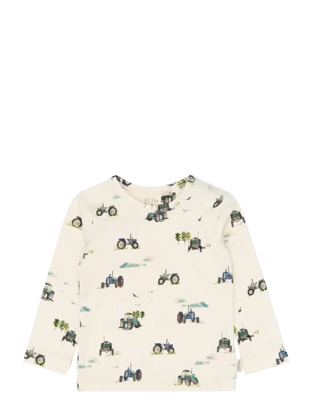 Petit Piao PPStar L_S Tee - Oberteile - EGGNOG TRACTOR AOP / cream