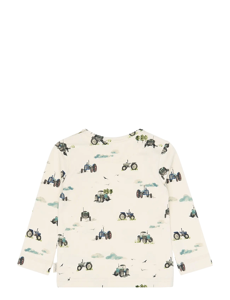 Petit Piao - PPStar L_S Tee - langärmelig - eggnog tractor aop - 1
