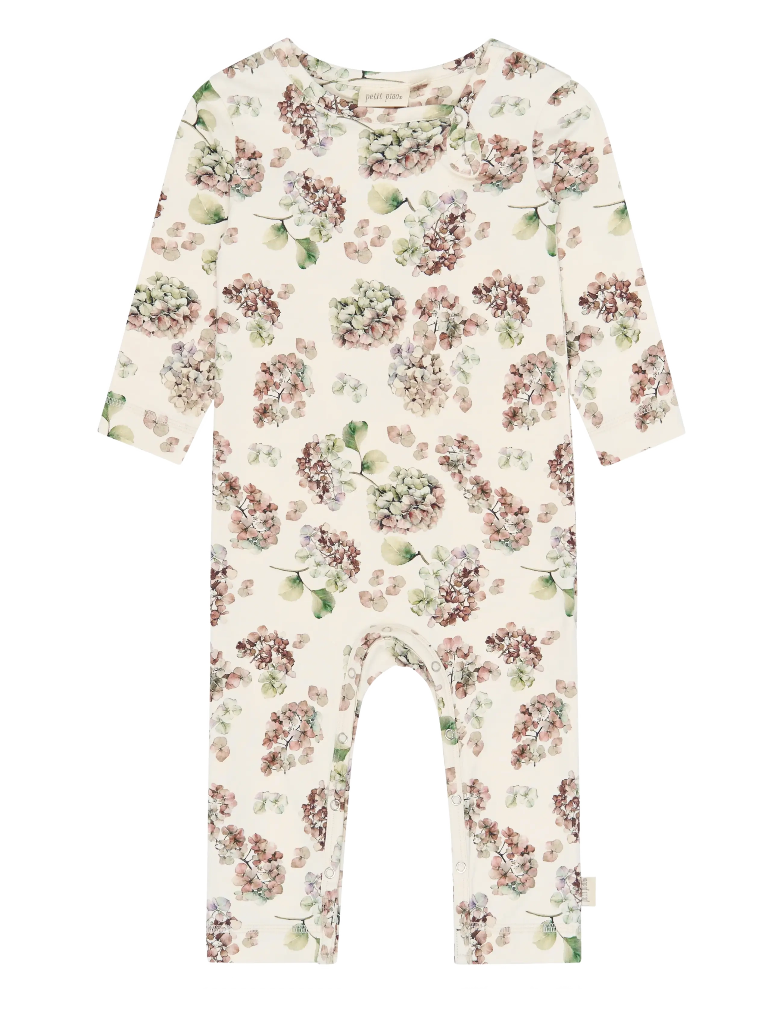Petit Piao PPStar L_S Jumpsuit - Byxdress - EGGNOG HYDRANGER AOP / cream