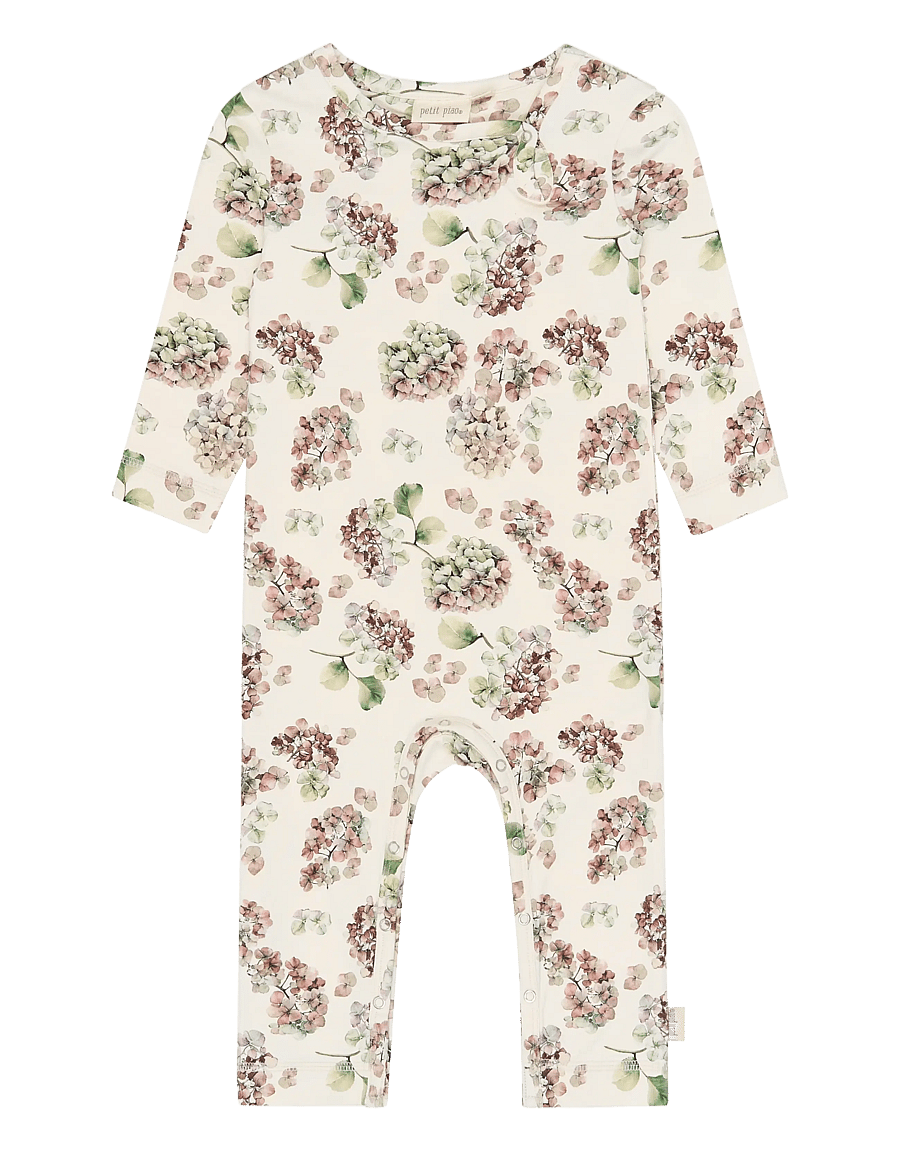 Petit Piao - PPStar L_S Jumpsuit - byxdress - eggnog hydranger aop - 0