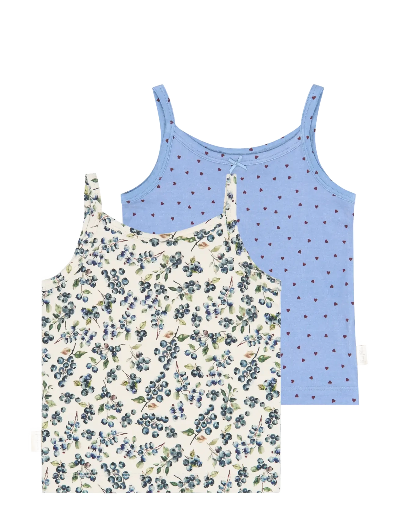 Petit Piao PPStar Girls Undershirt 2-pack - Alusriiete komplektid - EGGNOG BLUEBERRY AOP / cream
