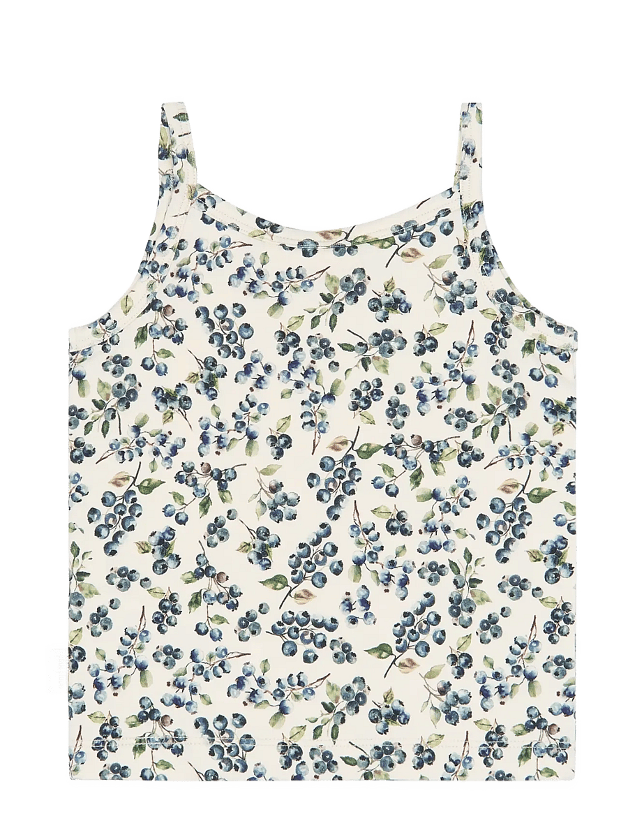 Petit Piao - PPStar Girls Undershirt 2-pack - aluskihina kantavad alussärgid - eggnog blueberry aop - 1