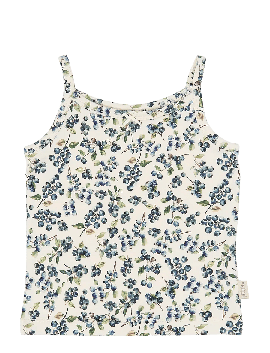 Petit Piao - PPStar Girls Undershirt 2-pack - aluskihina kantavad alussärgid - eggnog blueberry aop - 2