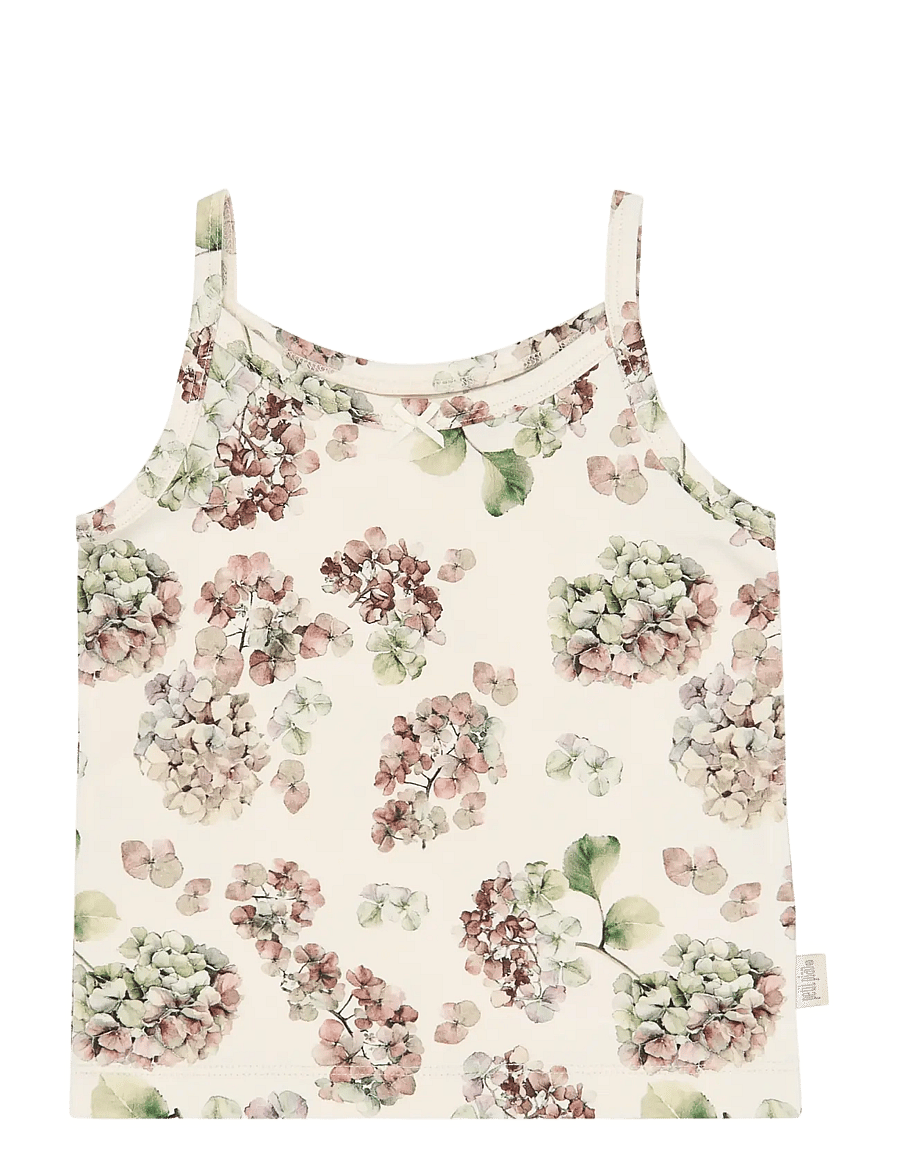 Petit Piao - PPStar Girls Undershirt 2-pack - aluskihina kantavad alussärgid - eggnog hydranger aop - 1