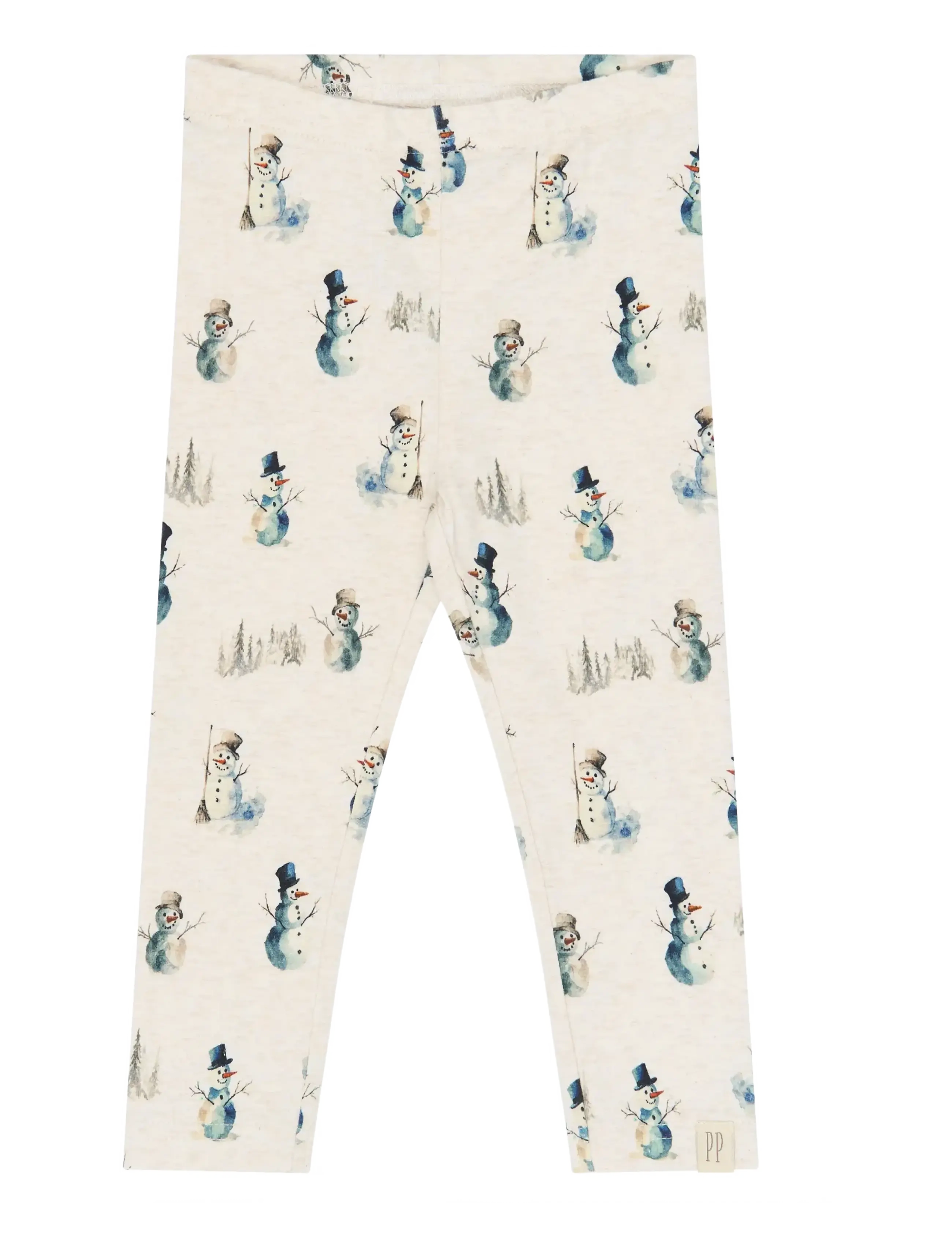 Petit Piao PPBlizz Leggings - Hosen - EGGNOG MELANGE SNOWMAN AOP / cream